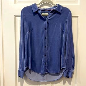 Boden Periwinkle colored Velvet shirt blouse top Size 4 US, Like New condition
